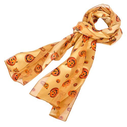 Purple Box Jewelry Halloween Scarf Orange Gold One Size