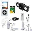 9 Items Premium Accessory Combo Apple Ipod Nano Chromatic 4th Generation 8gb, 16gb Series: Clear/White Silicone Skin Case Cover, USB 2in1 Data Sync Cable, Car Charger, Wall / Travel / AC Adapter Charger, 3.5mm Stereo Headset, Armband, Black Portable Foldable Speaker Dock, Earbud Caps with 3 different sizes and Screen Protector