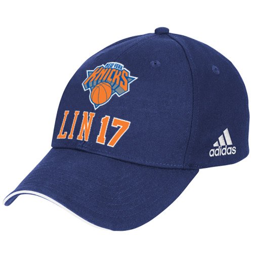 NBA adidas Jeremy Lin New York Knicks Name & Number Twill Adjustable Hat - Royal Blue ()