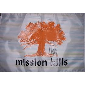 Nancy Lopez (LPGA) autographed Mission Hills golf pin flag