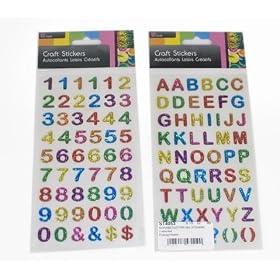 GEL ALPHABET/LETTER/NUMBERS STICKERS SET OF 2