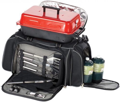 Picnic Plus Portable Gas Grill Tailgating Set, Black
