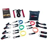 Elite Cords Resistance Bands 5 pack with Travel Bag and Extra Handles with Elite Jump Rope... by