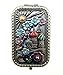 Ivenf Antique Pewter Castle & Flower Square Vintage Compact Purse Mirror