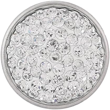 Lovmoment 18mm Snaps Style Chunks with Rhinestone Snaps Interchangeable Jewelry Snap Accessory (white)