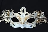 Venetian Gold Mask w/ Gold Metal Laser-cut and Crystals on Eyes