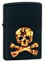 Black Matte, Flaming Skull and Crossbones