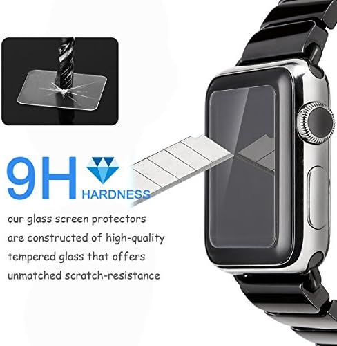 Tempered Glass Screen Protector for Apple Watch, [ 2 Pack ] 42mm Premium Hd Ultra Clear High Definition Anti-glare Waterproof Bubble-free Scratches