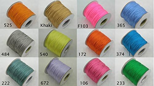 42 Colors Choices--1.0mm Satin Silk Bugtail/rattail Macrame Beading Cord Nylon Kumihimo String Chinese Knot Nylon Braided Beading Cord(5x80yards Roll)
