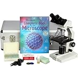 AmScope 40X-2000X Binocular Compound Microscope + Book, Case, Slides, USB Imager & More