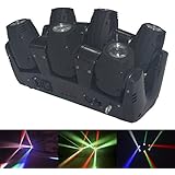 YISCOR Stage Lighting LED 6 Moving Heads Beam Light RGBW 4In1 CREE Full Color DMX512 for Disco DJ Club Home Garden Party Wedding Effect (Pack Of 1)