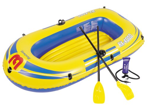 Childrens Toyshop  Toys : RX-4000 BOAT SET LILO POOL INFLATBLE WITH OARS AND PUMP