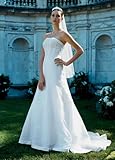 IMAGE OF David's Bridal Wedding Dress: Beaded Fit-and-Flare Organza Gown Style WG3033, Ivory, 2