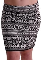 Womens Aztec Cozy Warm Sweater Knit Stretch Skirt