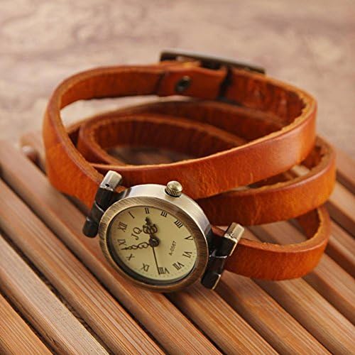 EnterSandman fashion Ailisha Women Bracelet Quartz Watch Cow Leather Strap Ladies Wristwatches Casual Bronze Retro Dial