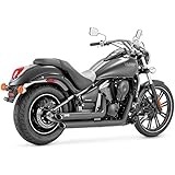 Vance and Hines Twin Slash Staggered Black Full System Exhaust for Kawasaki 200 - One Size