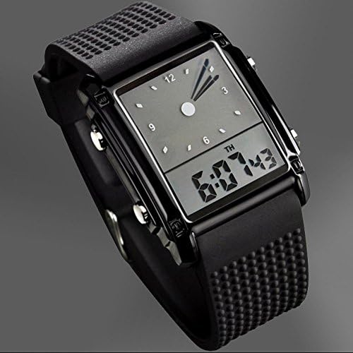 SunShine Day New Dual Analog &amp;Amp; Digital Men Boy'S Lcd Date Week Waterproof Rubber Sport Wrist Watch Unisex Lady Alarm Stopwatch