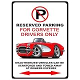 1961 Chevrolet Corvette Muscle Car-toon No Parking Sign ~ Maddmax Design