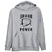 Hoodie Mens Heather Gray " Legend Car Racing POWER " Sports X-Large