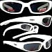 Chicago Foam Padded Sunglasses - Motorcycle/ATV/Sports Eyewear White Frame Smoked Lenses With Vented EVA Foam Padding to Protect Against Wind and Dust