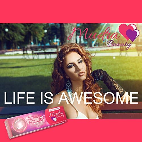 Mudra Derma Roller 1.5mm Titanium 540 Micro needles + Free Mp3 Relaxation Album - For Stretch Marks, Acne Scars, Cellulite, Wrinkles, Fine Lines - Body and Face
