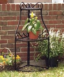 Panacea Products Forged Corner Plant Stand, Black
