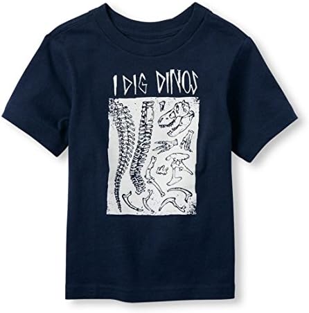 Baby/Toddler Boys Glow in the Dark T-Shirt: I Dig Dinos, Black (4T)