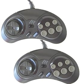 Pair of 6 button controllers for Sega Megadrive/Master System