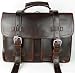 17 CEO Men's Full Grain Leather Briefcase Backpack Bag Tote L01 Coffee BRN (3 components, 3 straps) -10 LB