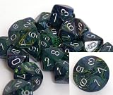 Festive Polyhedral 16mm Green/silver d10 Dice