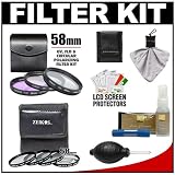 Zeikos 58mm 7-Piece +1 +2 +4 +10 Close-Up Macro & Multi-Coated (UV/FLD/CPL) Glass Filter Kit & Cases with Nikon Cleaning Kit for Nikon 50mm f/1.4 G, 55-300mm DX VR AF-S Nikkor Lens