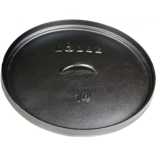 Lodge Lids 14 Inch Seasoned For Camping Dutch Oven Cast Iron Lid - L14cl3