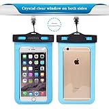 CHOETECH 防水ケース 防水携帯ケース　スマホケース・カバー WPC007 救助用ネックストラップ付属 防水国際保護等級:IPX8認定獲得アウトドア潜水 温泉 釣り お風呂 水泳 砂浜等最適な防水袋 iPhone 6 Plus/ Samsung Galaxy/Nexus/Sonyなど全機種対応 スマートフォン用防水・防塵ケース(クリア、ブルー)