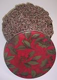 Scott's Cakes Mini Chocolate Covered Pretzels with Christmas Color Non-Pareils in a Large Holly Tin