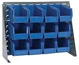 IMAGE OF Louvered Bench Rack Plastic Bin System - QBR-2721-230-12 - 27 x 8 x 21