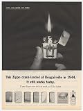 1962 Zippo Lighter Crash Land Bougainville Print Ad (8236)