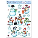 Snowman/Snowflake Clings Party Accessory (1 count) (16/Sh)