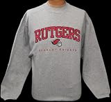 Large NCAA Gray Rutgers Scarlet Knights Embroidered Crew Neck Sweatshirt