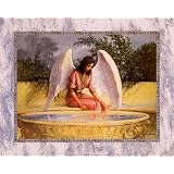Angel with Fountain by Ed Tadiello. CANVAS ROLLED. 20.00 inches width by 16.00 inches... by OnlineWall Art and Framing