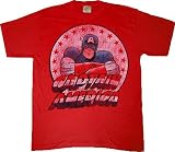  : Captain America Faded Retro Red T-shirt Tee