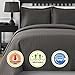 Comfy Bedding | 5-Piece Comforter Set | Microfiber Bedding | California King | Frame - Gray | 1 Comforter, 2 Pillow Cases, 1 Square Decorative Pillow & 1 Rectangle Decorative Pillow | Microfiber