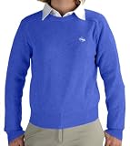 Womens Cotton Crewneck Saddle Sweater