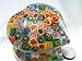 Murano Design Mouth Blown Rainbow Heart Millefiori Art Glass Paperweight PW-1103