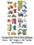 Wallpaper York (33161) RoomMates transportation Peel & Stick Appliques RMK1132SCS