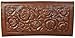 Womens Western Wallet Tooled Leather Clutch with Roses has Mirror Brown