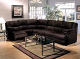 Brown Microfiber Recliner Sectional Sofa Sleeper
