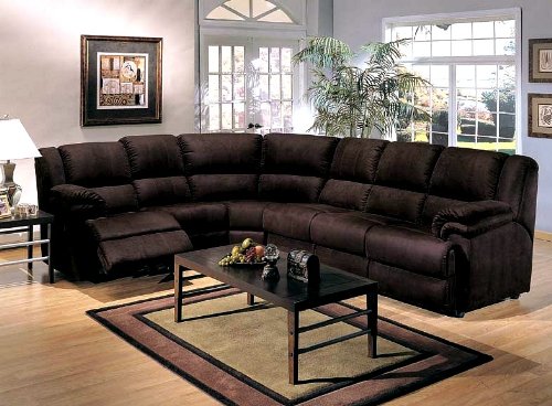 Brown Microfiber Recliner Sectional Sleeper Sofa