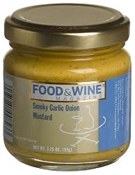 Food & Wine Smoky Garlic Onion Mustard, 3.25-Ounce Glass Jars (Pack of 12)