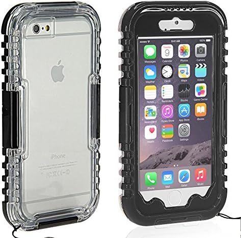 ULIKE New High Quality Apple iphone 6 4.7" Full-body Protection Case Cover with Neck Strap -- Waterproof Dustproof Shockproof Snowproof CrashProof -- Retail Packaging (Black)
