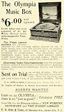 1899 Ad F. G. Otto Olympia Music Box Musical Instrument Antique Record Player NJ - Original Print Ad